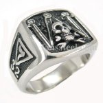 FSR10W44 Skull & Pillars Freimaurer masonic ring 