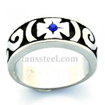 FSR11W09BL tribal flower cross band Ring