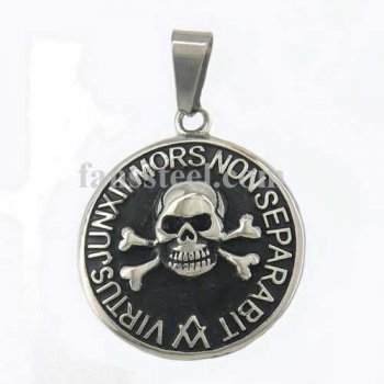 FSP16W80 cross bone skull masonic pendant