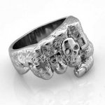 FSR07W22 Cross Skull Evil Fist Hands  Ring