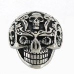 FSR10W59 skull inlay head skull biker Ring 