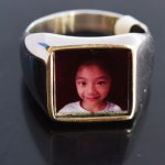 PHSR01 Customize photo ring Memorial photo ring personalized keepsake gift