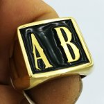 S2GBGL Memorial Initials Ring 2 Letters Name Customized Ring