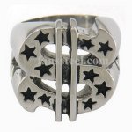 FSR10W85 DOLLAR shape cutout stars Ring 