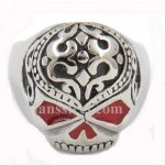 FSR11W48R flower Willy G Skull biker ring