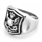 FSR08W37 Angel Wings Crown Shield Signet Ring