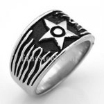 FSR08W53 Repousse Shining Star Wave  Ring