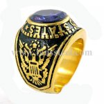 FSR10W26 military ring United states Army American eagle spirit ring violet stone CZ