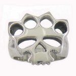 FSR11W47 handcuffs skull outlaw biker Ring 