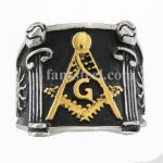 FSR09W77G sunshine Pillar masonic ring