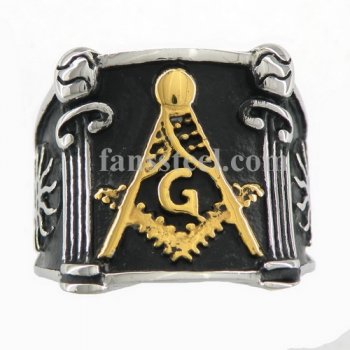 FSR09W77G sunshine Pillar masonic ring