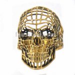 FSR11W05G hollow net grid skull biker ring