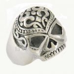 FSR11W48 flower Skull biker ring