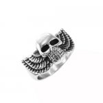 FSR22W07  Wings Skull  ring