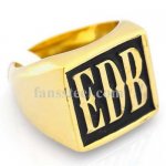 EDB01 custom made Single letter initials enamel name ring