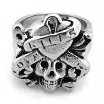 FSR08W91 pirate captain skull ring