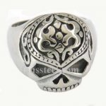 FSR11W48 flower Skull biker ring