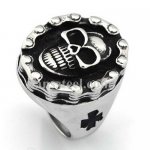 FSR13W99 motor cycle chain cross gothic skull biker ring