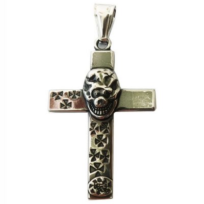 FSP18W48 Cross Skull Pendant