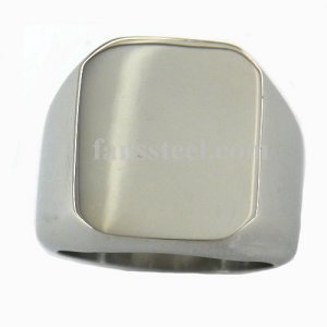 FSR05W99 shiny square SIGNET Ring