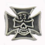 FSR11W36 cross skull evil 13 biker Ring 