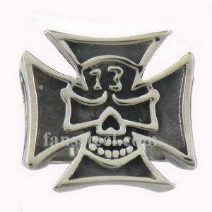 FSR11W36 cross skull evil 13 biker Ring