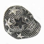 FSR13W85 star skull head biker ring