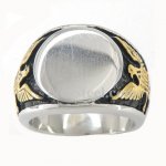 FSR07W39G Gold eagle Signet Ring 