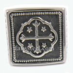 FSR13W66 Square flower cross temlpar knight ring