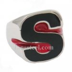 FSR10W18R  block letter alphabet S ring