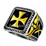 FSR11W10G Square cross fish Christ ring