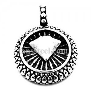 FSP17W63 shinning diamond on round plate pendant