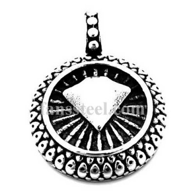 FSP17W63 shinning diamond on round plate pendant