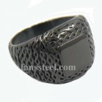 FSR13W19B wave grid square signet ring