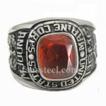 FSR07W90R Marine military ring with red CZ