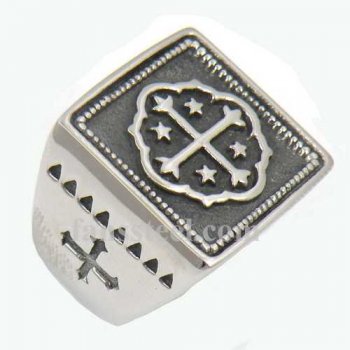 FSR13W66 Square flower cross temlpar knight ring