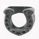 FSR07W65B Star Lucky Horseshoe  Ring 