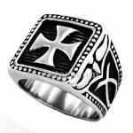 FSR11W10 Square cross fish Christ ring