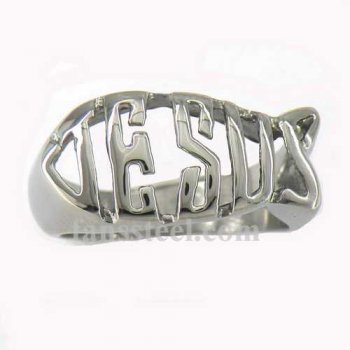 FSR11W16 fish shape Jesus Christ ring