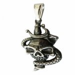 FSP18W40 Snake  Skull Pendant