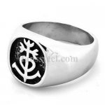 FSR20W21 tribal flower cross oval Ring 