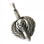 FSP18W43 Wing Sord Skull Pendant