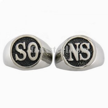 FSR09W9899 alphabet SO NS biker ring