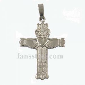 FSP14W90 Cross Claddagh Pendant