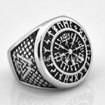 FSR14W75 Helm of Awe Viking valknut ring