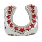 FSR07W65R  Star Lucky Horseshoe  Ring