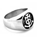 FSR20W21 tribal flower cross oval Ring 