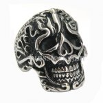 FSR10W53 tooth open skull biker Ring