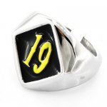 D19Y custom made single letters initials enamel name ring