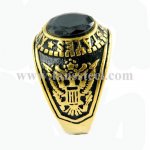 FSR10W27 military ring United states Army American eagle spirit ring black stone CZ